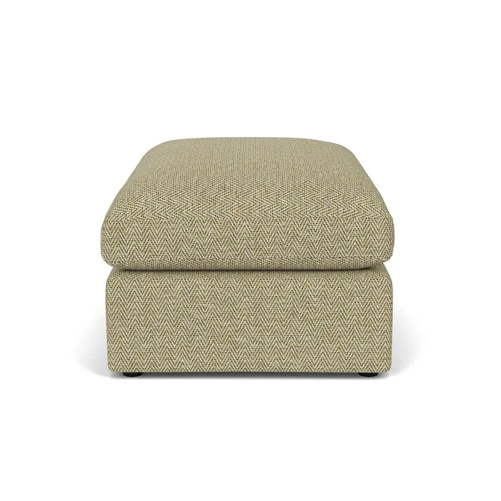 Clarke Foot Stool - Apple, Herringbone Weave