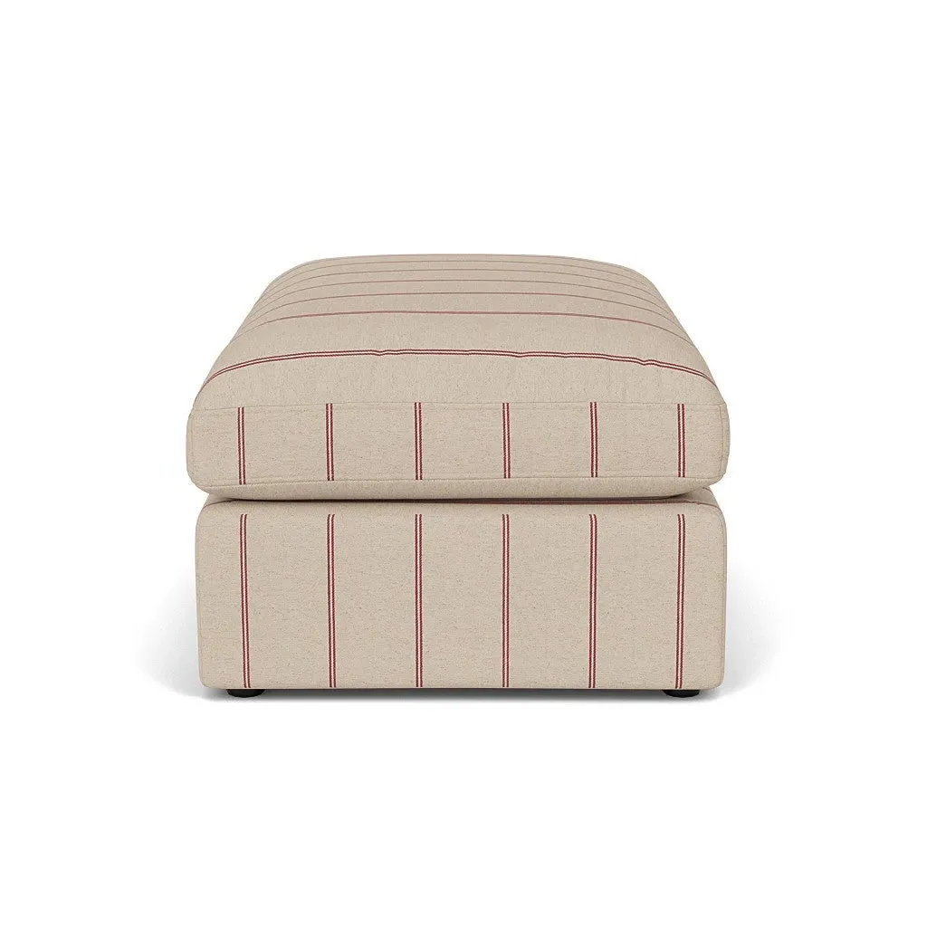Clarke Foot Stool - Raspberry, Compton Stripe