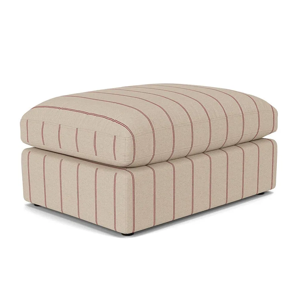 Clarke Foot Stool - Raspberry, Compton Stripe