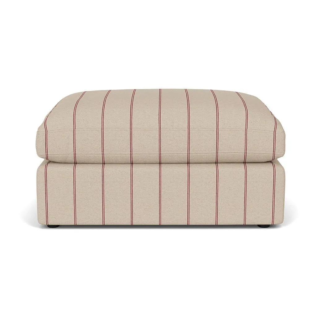 Clarke Foot Stool - Raspberry, Compton Stripe