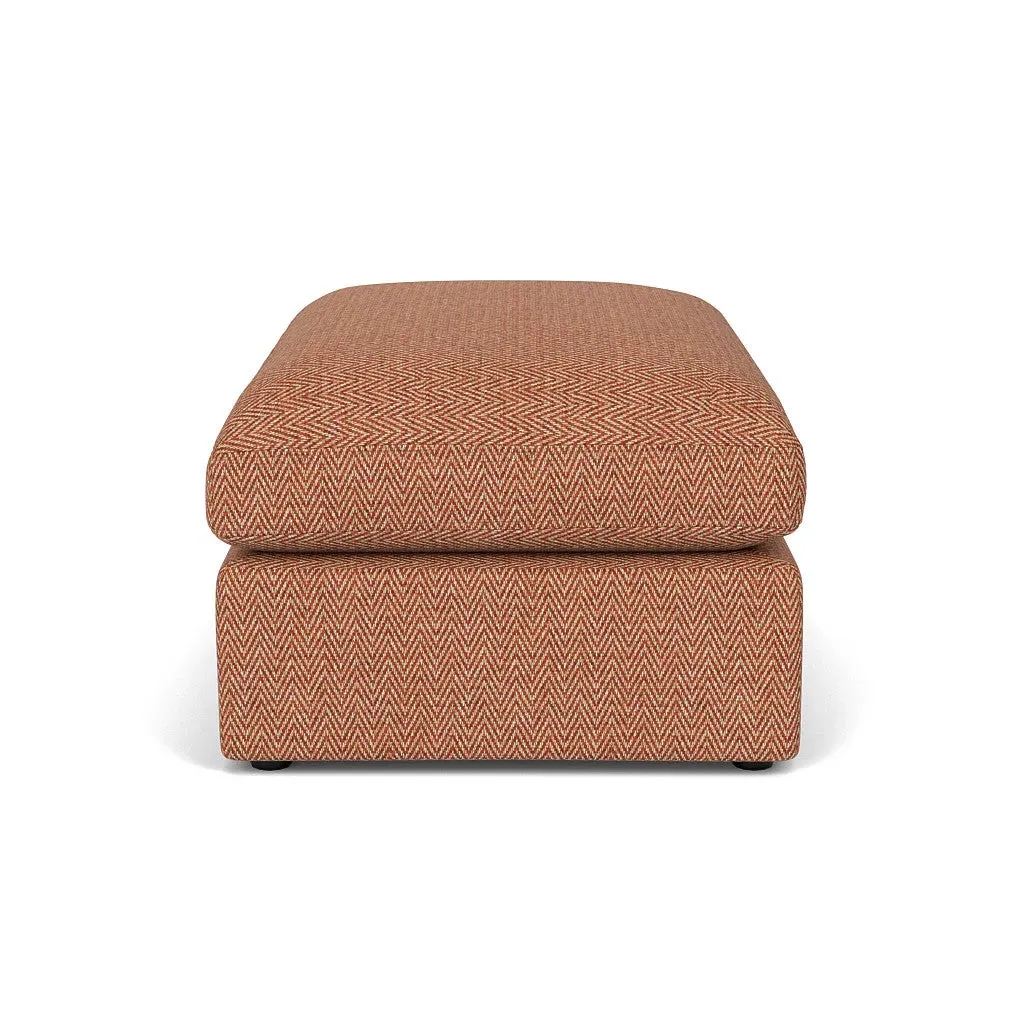 Clarke Large Foot Stool - Brick, Herringbone Weave