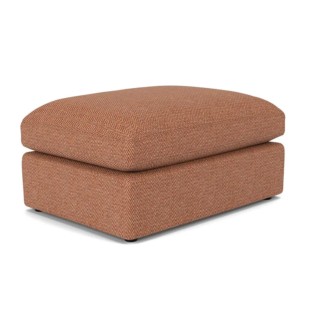 Clarke Large Foot Stool - Brick, Herringbone Weave