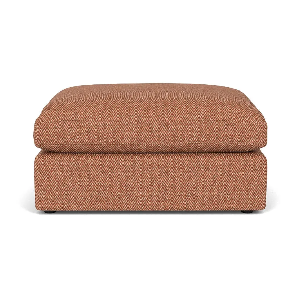 Clarke Large Foot Stool - Brick, Herringbone Weave