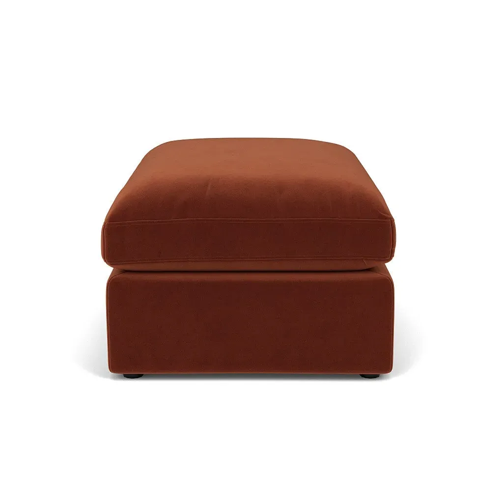 Clarke Large Foot Stool - Brick, Matt Velvet