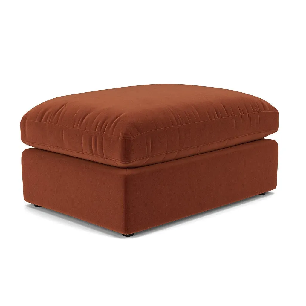 Clarke Large Foot Stool - Brick, Matt Velvet