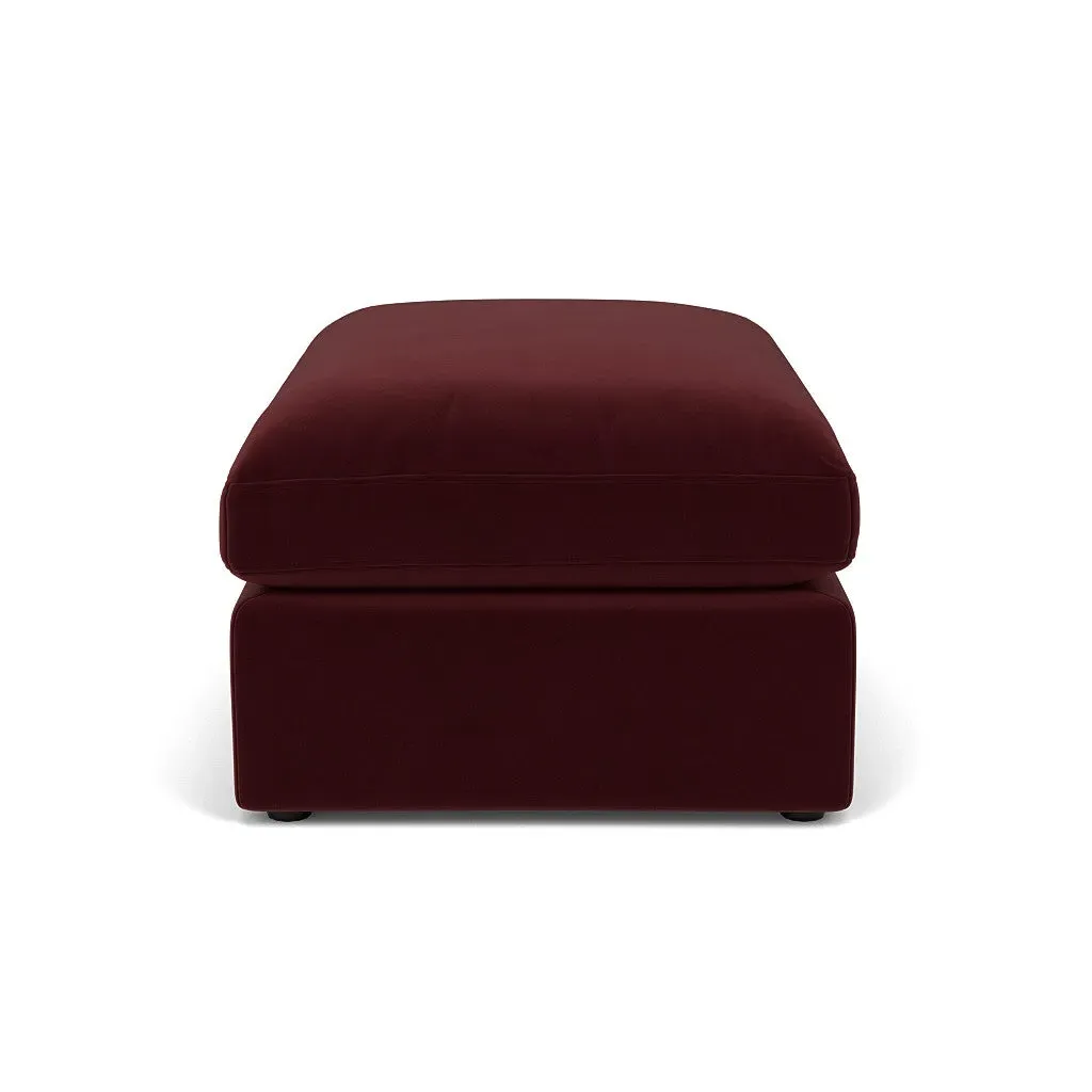 Clarke Large Foot Stool - Dark Rosehip, Matt Velvet
