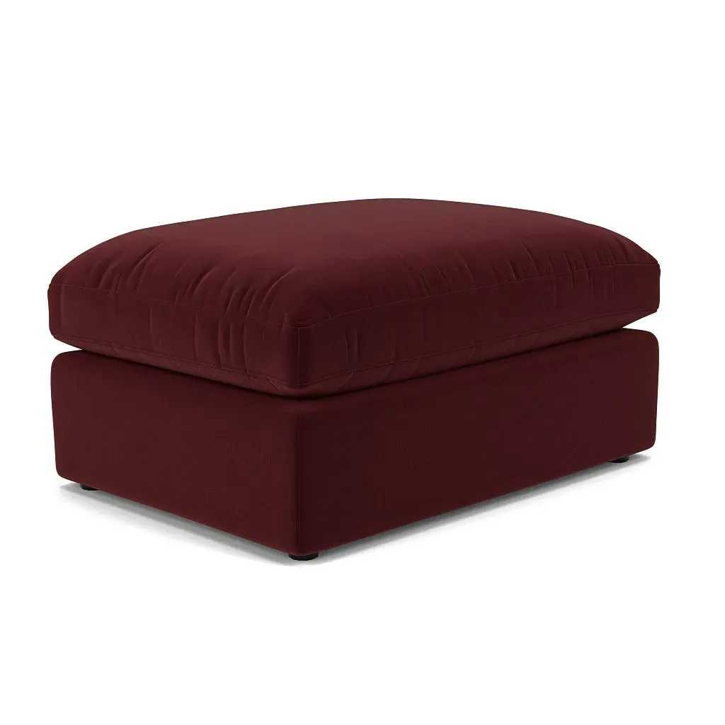 Clarke Large Foot Stool - Dark Rosehip, Matt Velvet