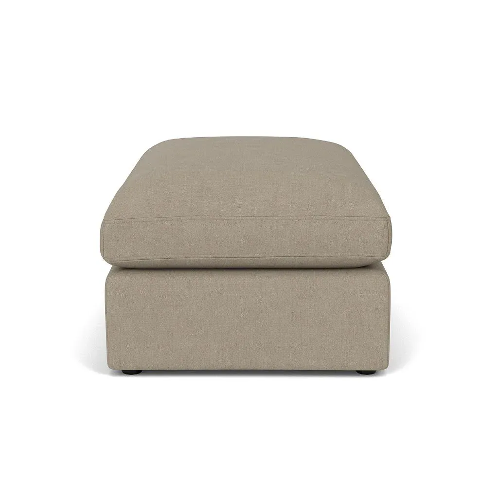 Clarke Large Foot Stool - Dove Grey, House Linen Mix