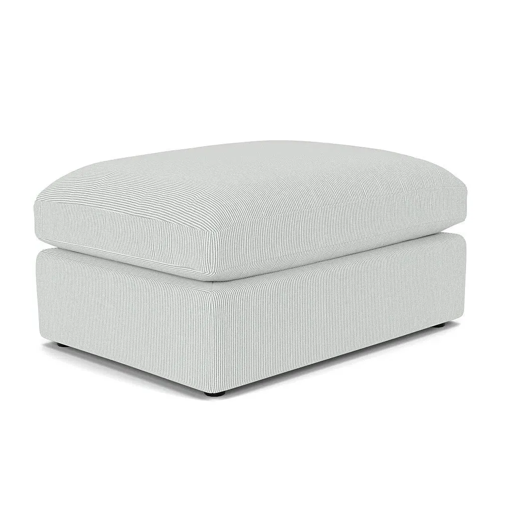 Clarke Large Foot Stool - Duck Egg, Broadway Stripe