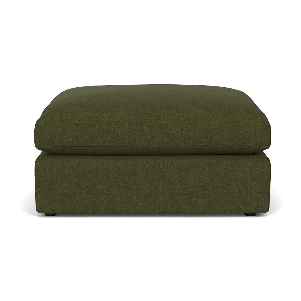 Clarke Large Foot Stool - Forest Green, House Linen Mix
