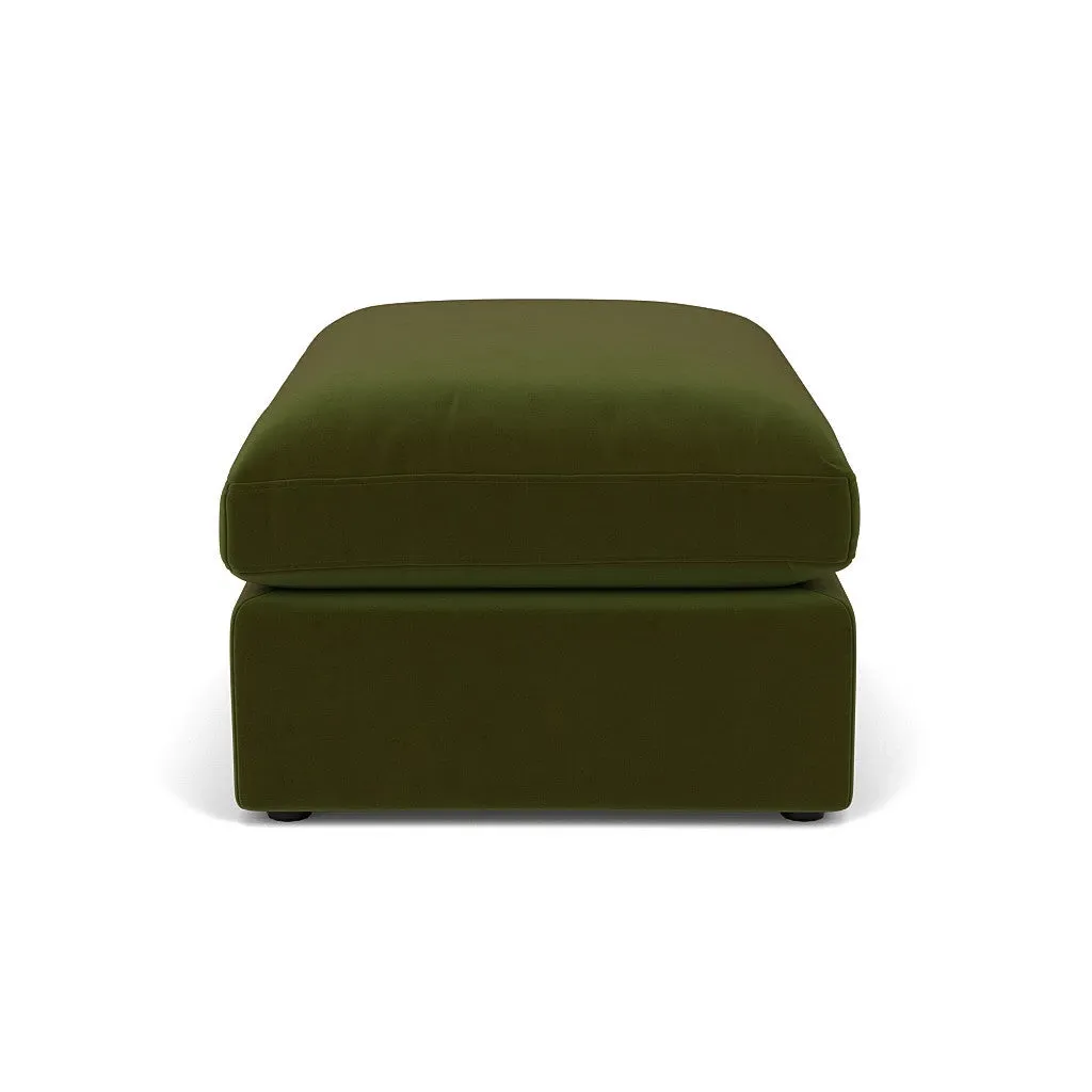 Clarke Large Foot Stool - Forest Green, Matt Velvet