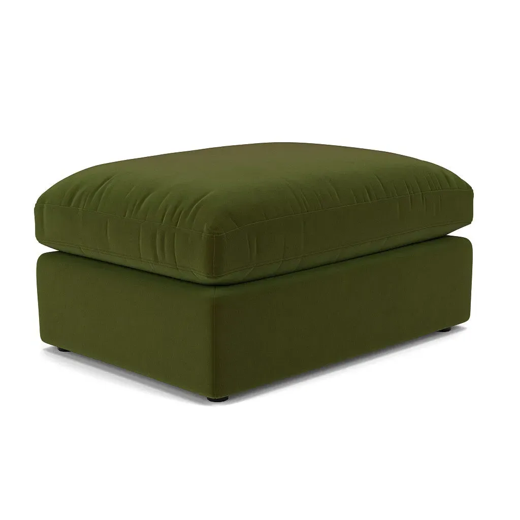 Clarke Large Foot Stool - Forest Green, Matt Velvet