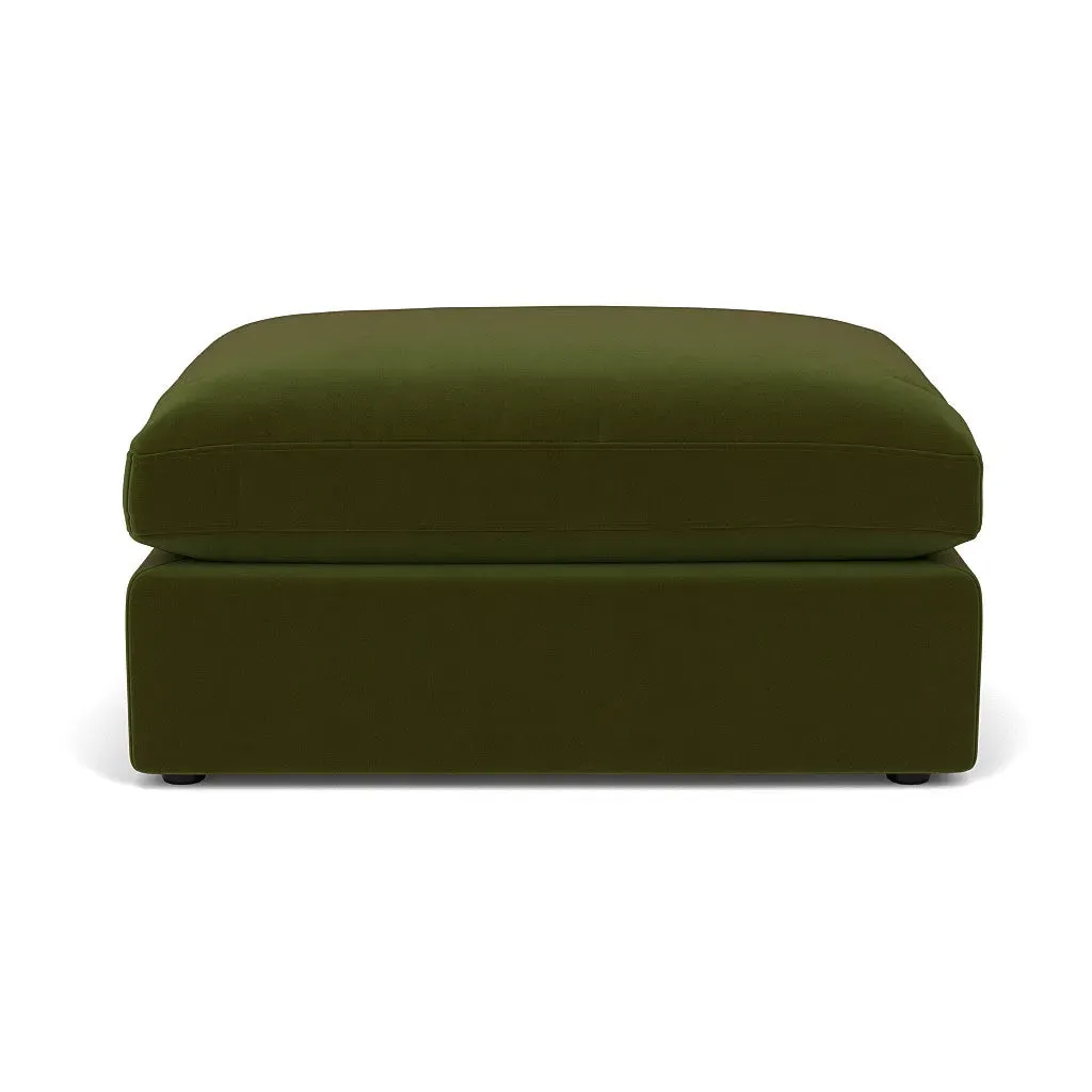 Clarke Large Foot Stool - Forest Green, Matt Velvet