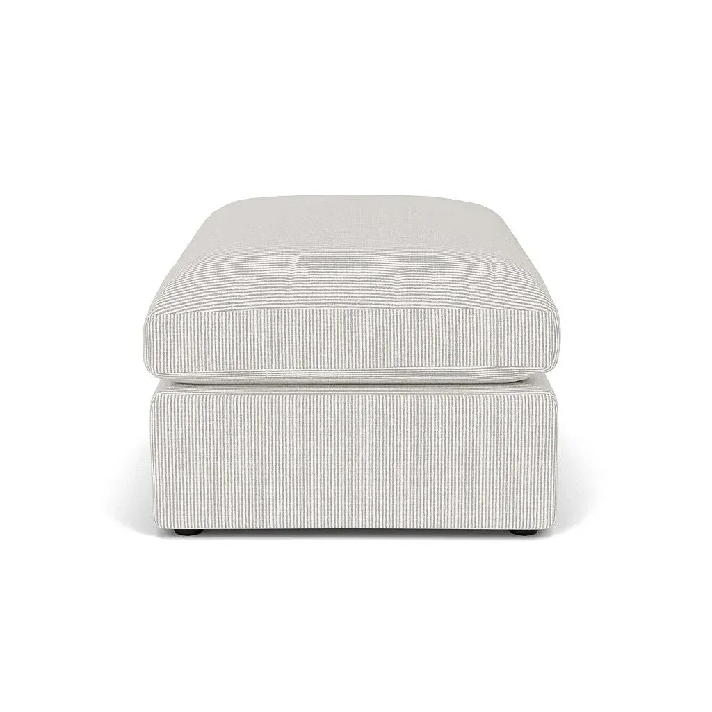 Clarke Large Foot Stool - Grey, Broadway Stripe
