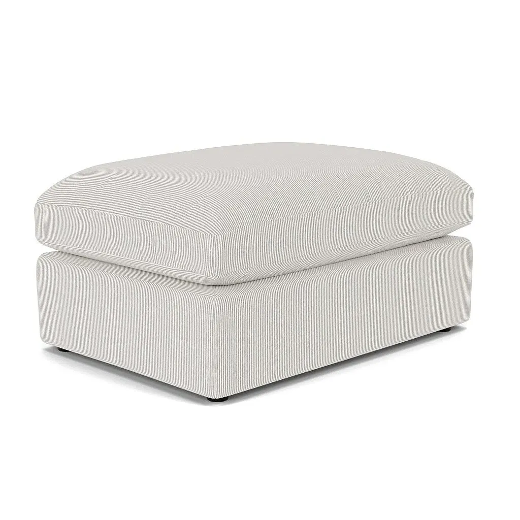 Clarke Large Foot Stool - Grey, Broadway Stripe