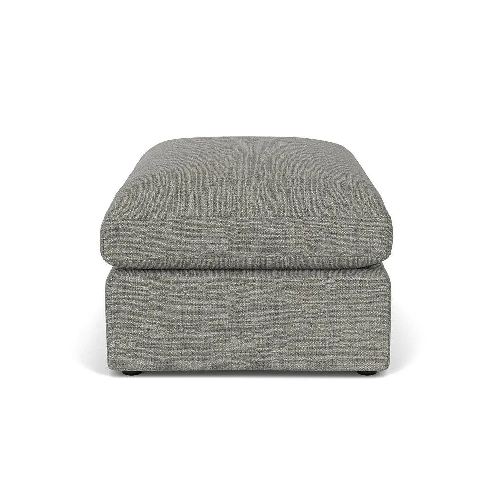 Clarke Large Foot Stool - Grey Marl, Rustic Weave