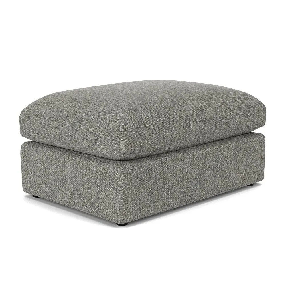 Clarke Large Foot Stool - Grey Marl, Rustic Weave