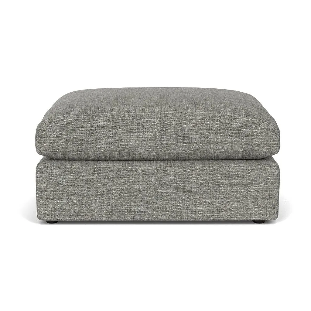 Clarke Large Foot Stool - Grey Marl, Rustic Weave
