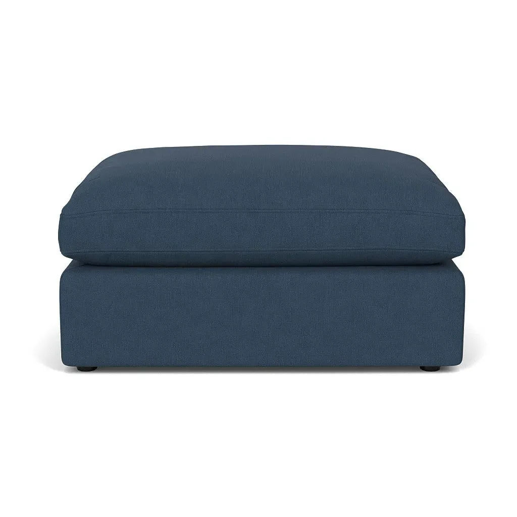 Clarke Large Foot Stool - Indigo, House Linen Mix image