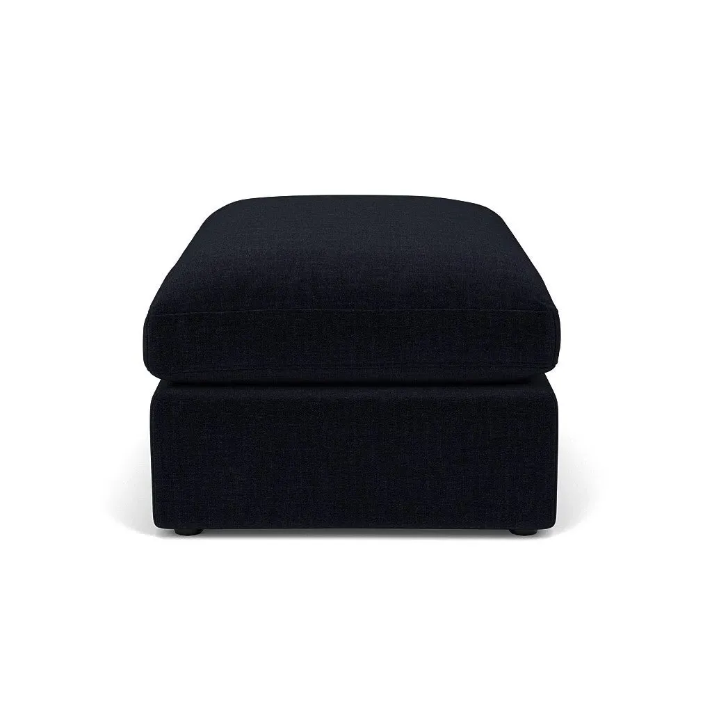 Clarke Large Foot Stool - Ink, Eco Chenille