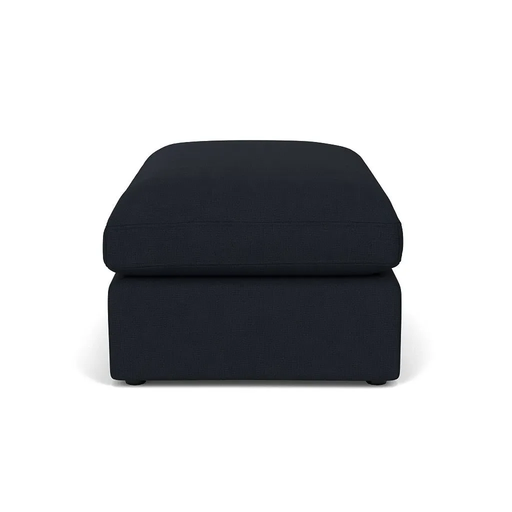 Clarke Large Foot Stool - Ink, House Linen Mix