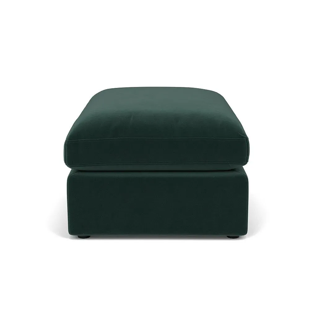 Clarke Large Foot Stool - Lake, Matt Velvet