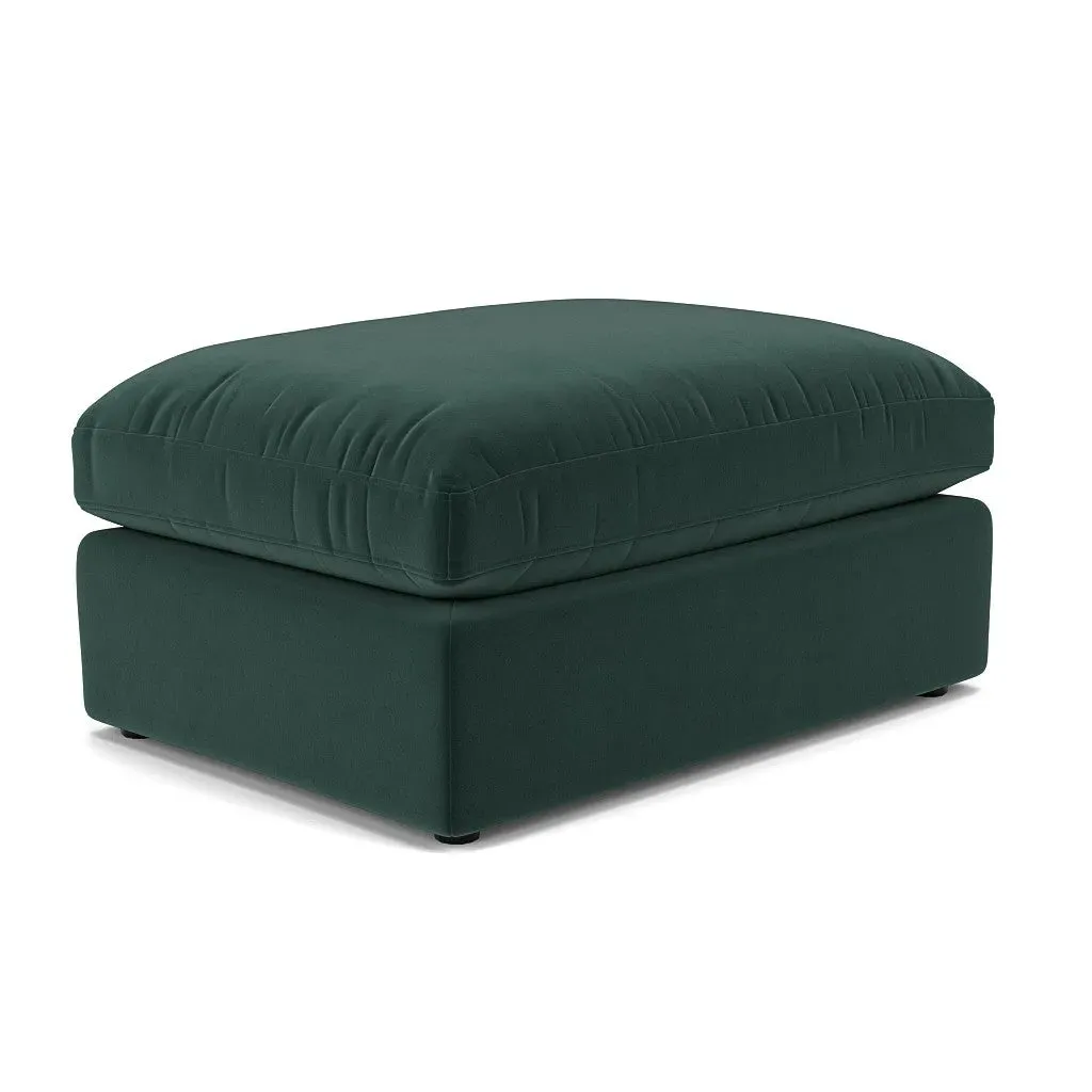 Clarke Large Foot Stool - Lake, Matt Velvet
