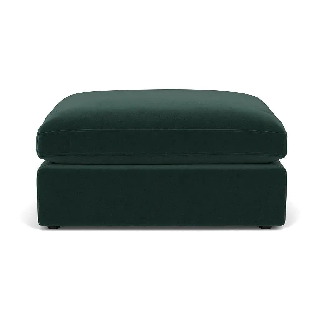 Clarke Large Foot Stool - Lake, Matt Velvet