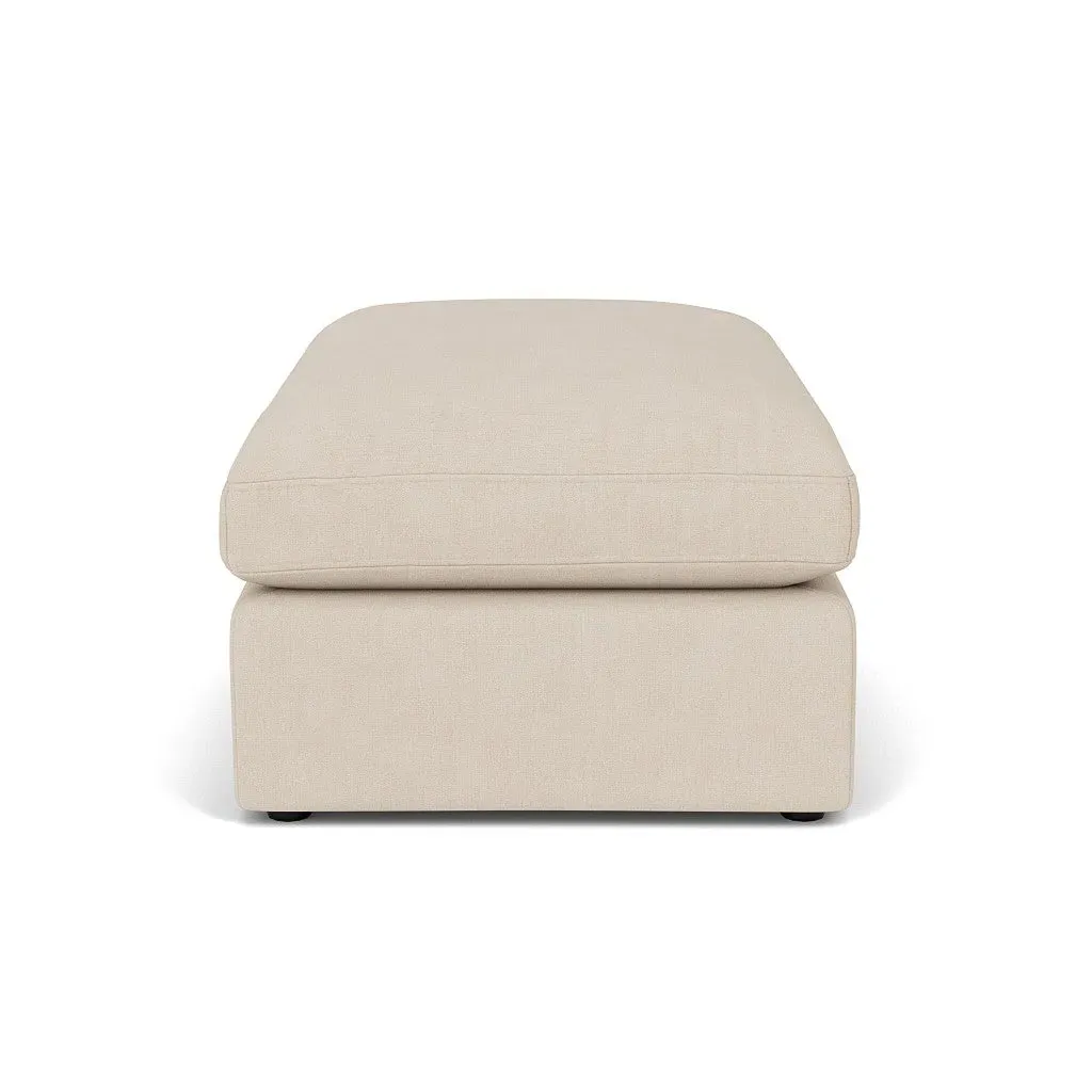 Clarke Large Foot Stool - Lily White, House Linen Mix