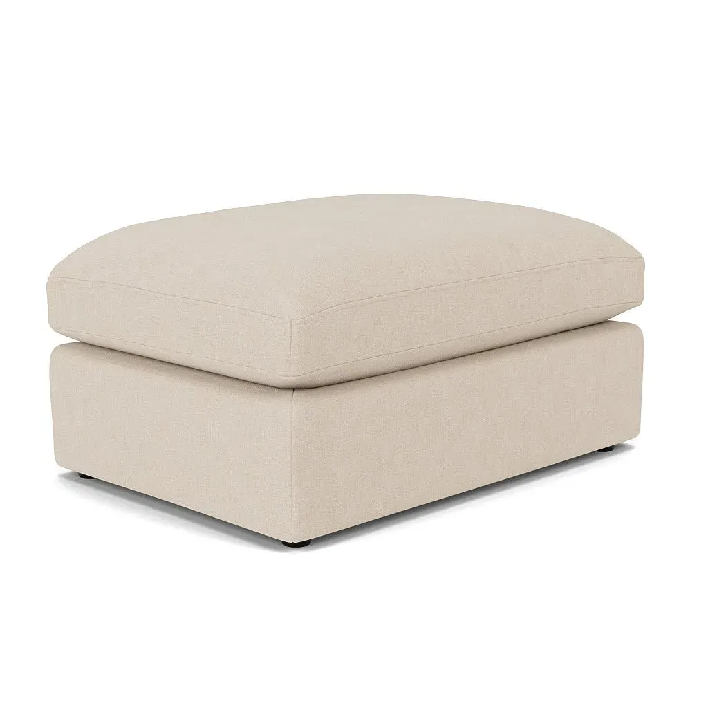 Clarke Large Foot Stool - Lily White, House Linen Mix