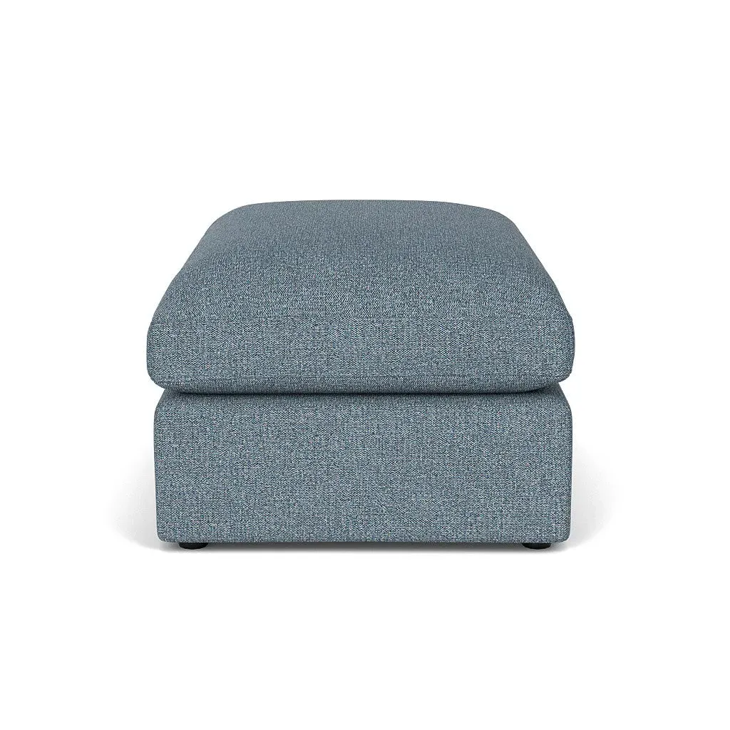 Clarke Large Foot Stool - Mid Blue, Aquaclean Oxford