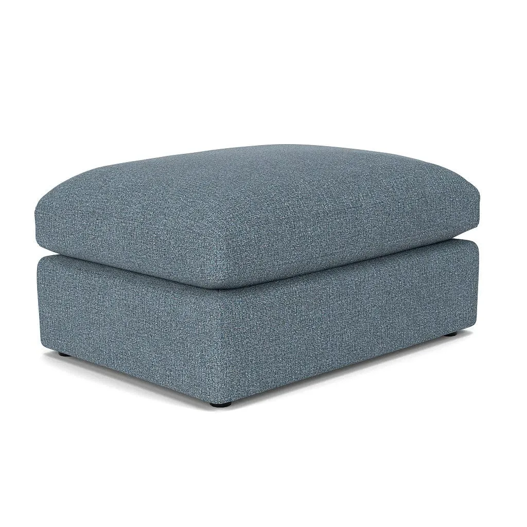 Clarke Large Foot Stool - Mid Blue, Aquaclean Oxford