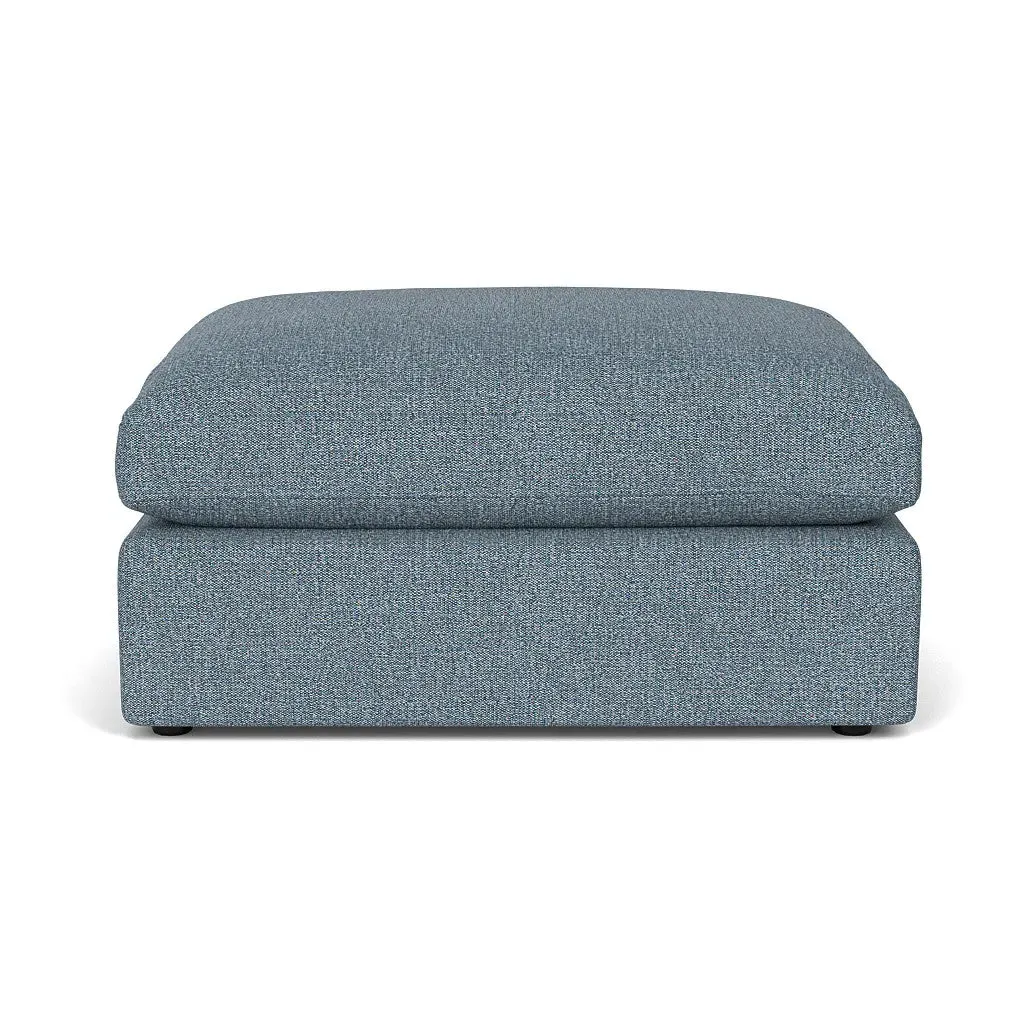 Clarke Large Foot Stool - Mid Blue, Aquaclean Oxford