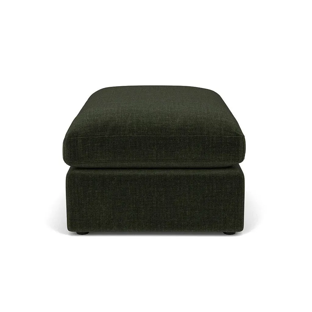 Clarke Large Foot Stool - Moss, Eco Chenille