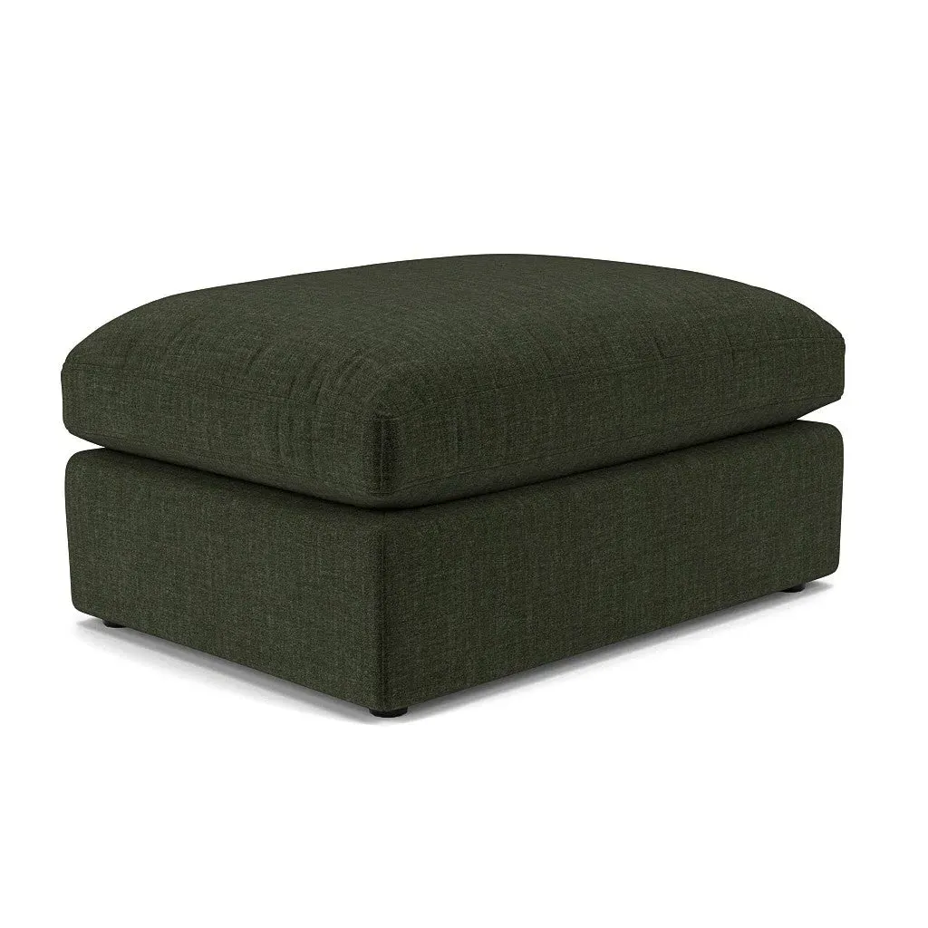 Clarke Large Foot Stool - Moss, Eco Chenille