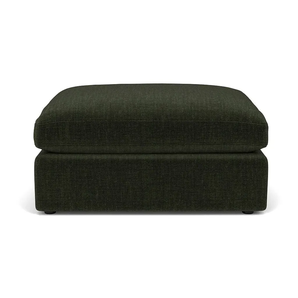 Clarke Large Foot Stool - Moss, Eco Chenille