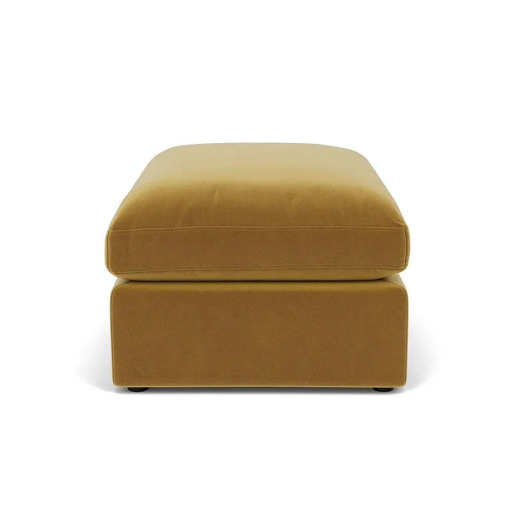 Clarke Large Foot Stool - Mustard, Matt Velvet