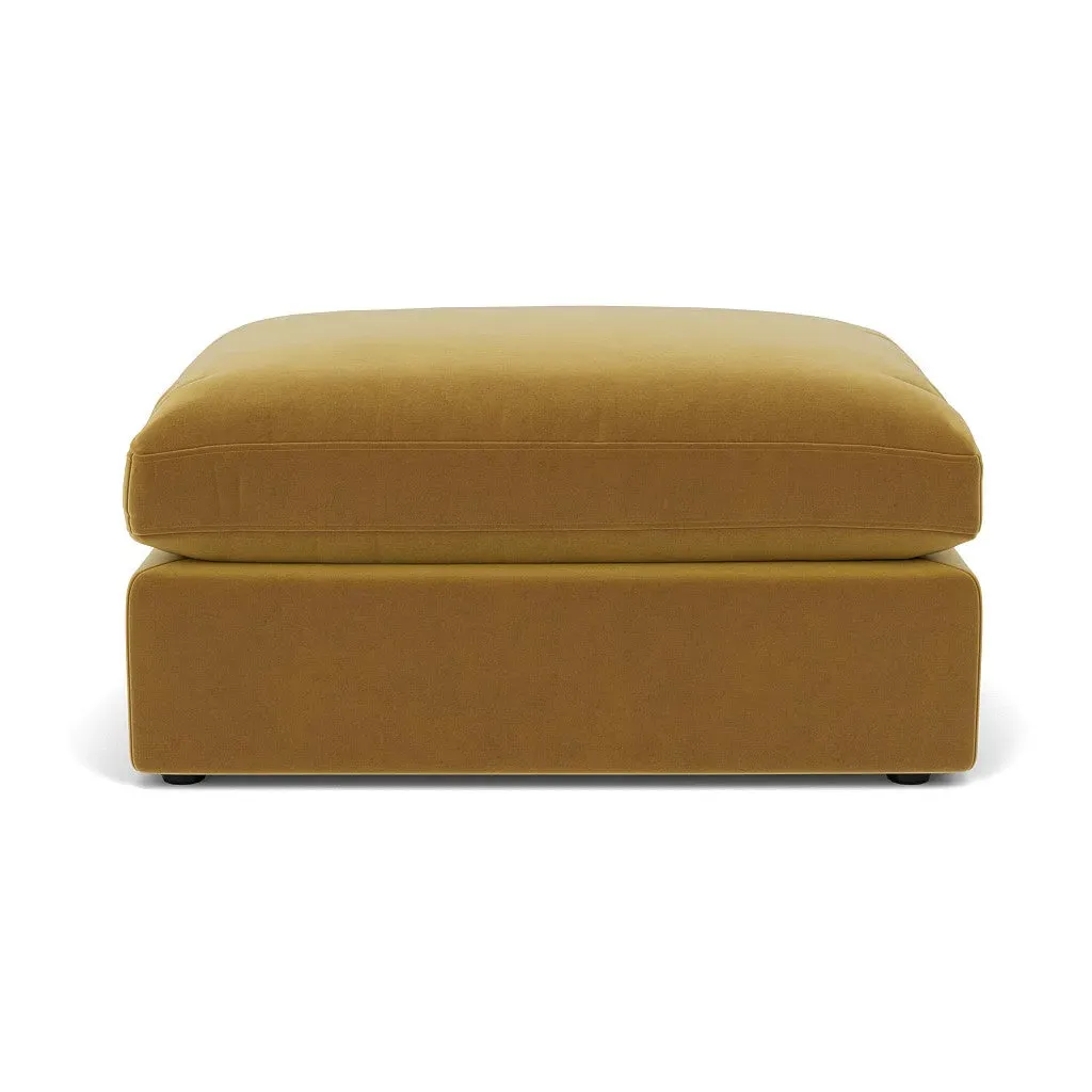 Clarke Large Foot Stool - Mustard, Matt Velvet