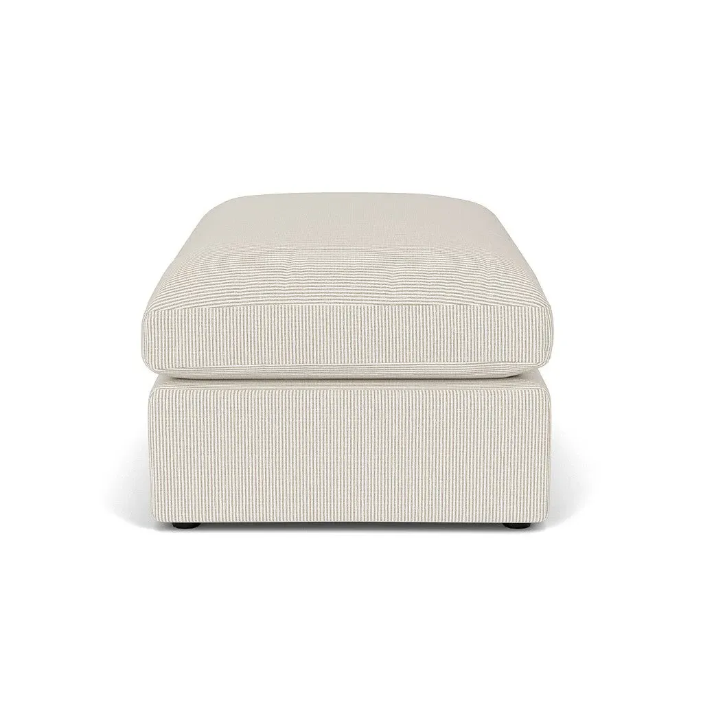 Clarke Large Foot Stool - Natural, Broadway Stripe