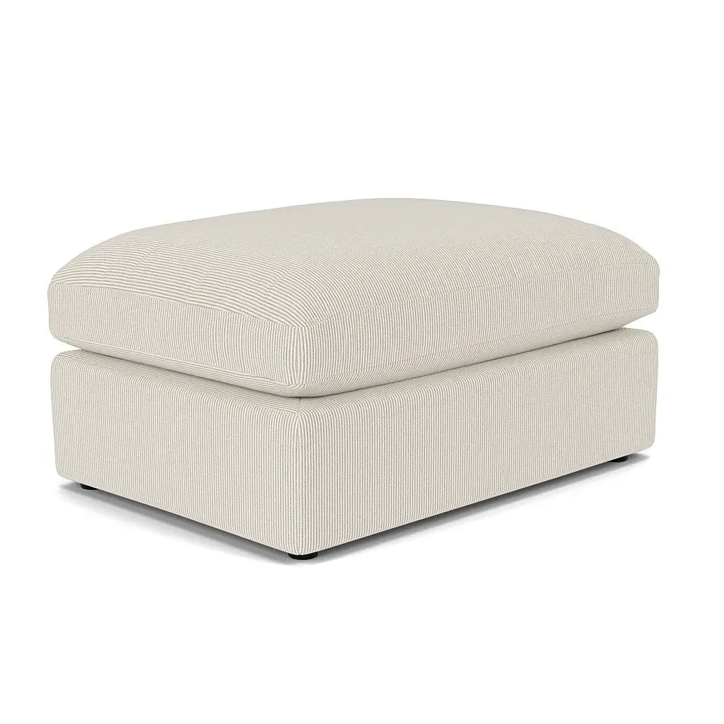 Clarke Large Foot Stool - Natural, Broadway Stripe