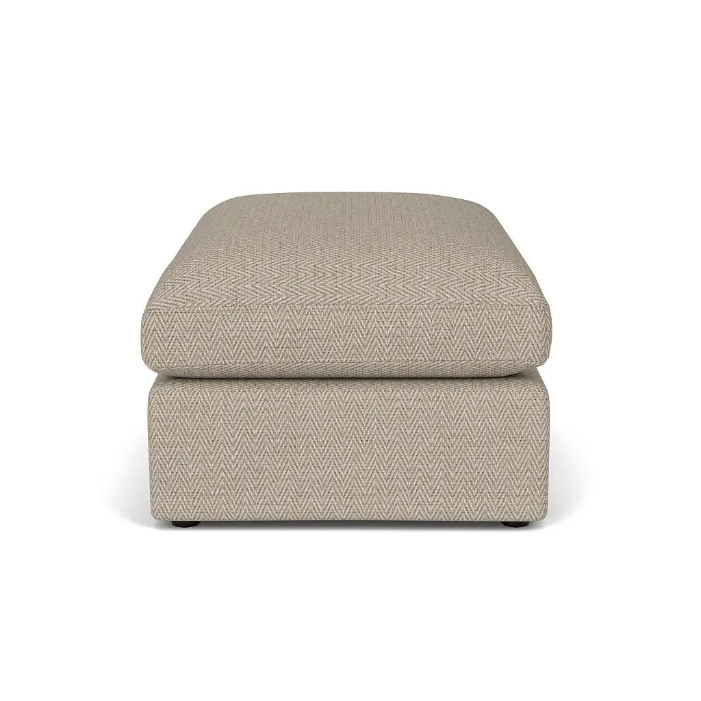 Clarke Large Foot Stool - Natural, Herringbone Weave