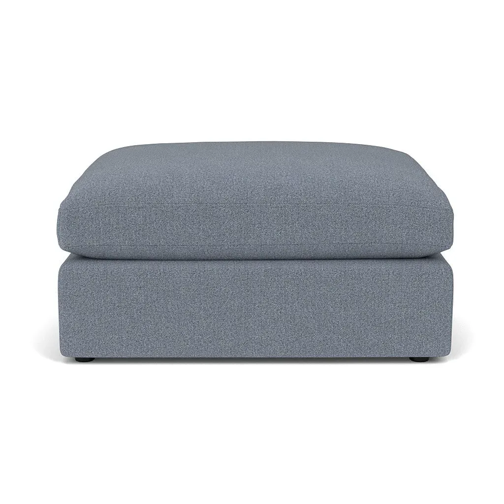 Clarke Large Foot Stool - Navy, Eco Herringbone image