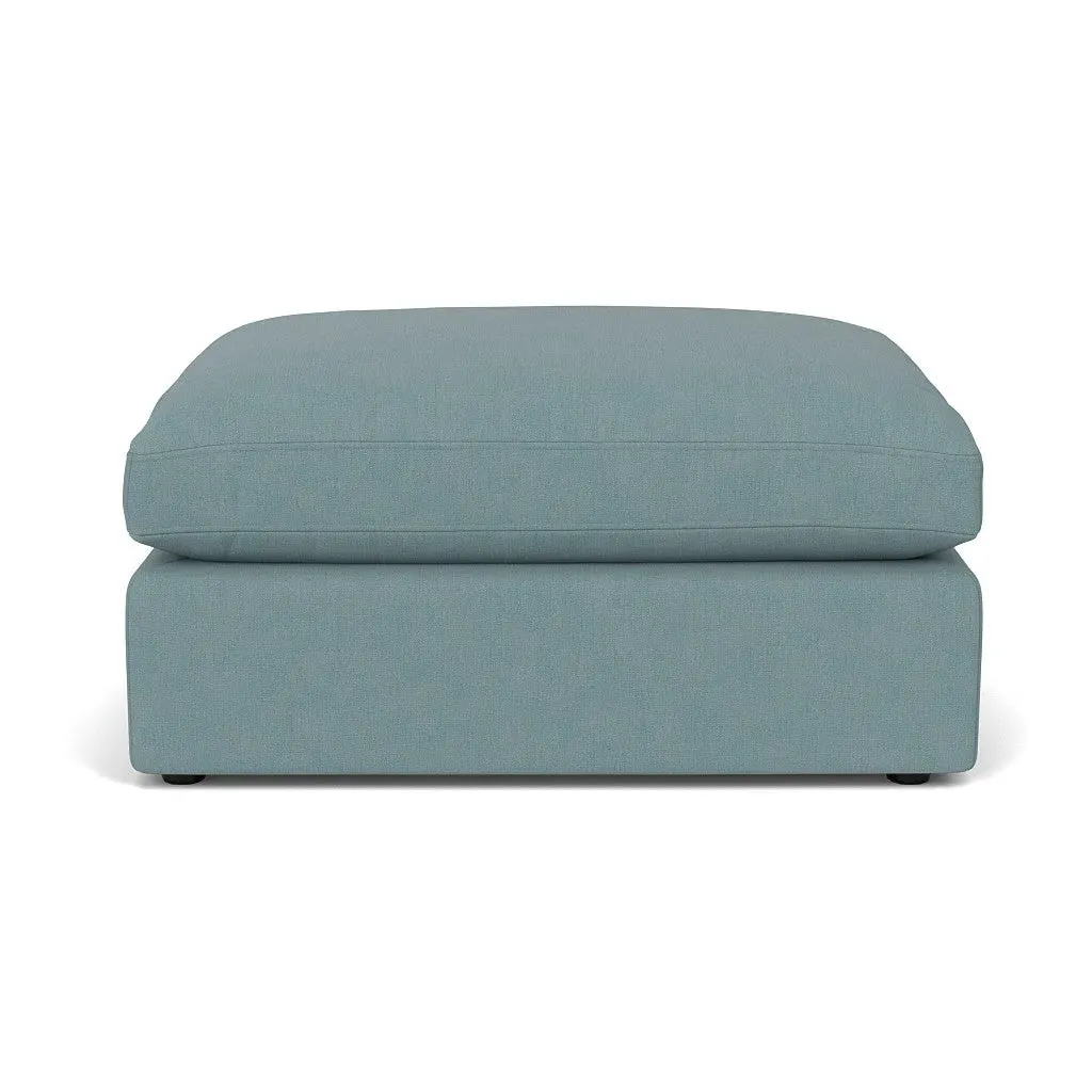 Clarke Large Foot Stool - Sky Blue, House Linen Mix