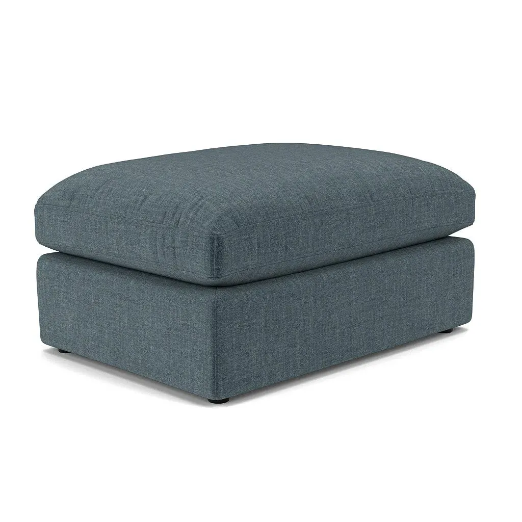 Clarke Large Foot Stool - Teal, Eco Chenille