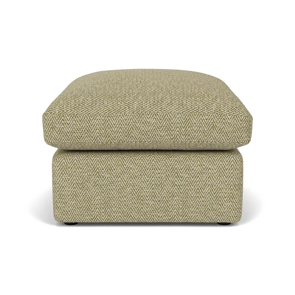 Clarke Foot Stool - Apple, Herringbone Weave