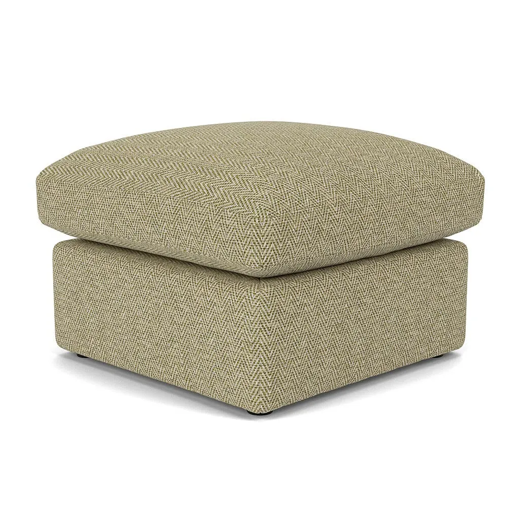 Clarke Foot Stool - Apple, Herringbone Weave