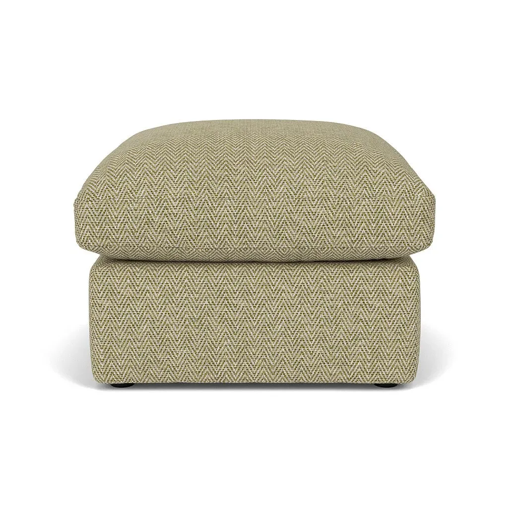 Clarke Foot Stool - Apple, Herringbone Weave