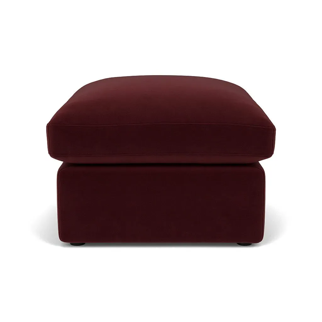 Clarke Foot Stool - Dark Rosehip, Matt Velvet