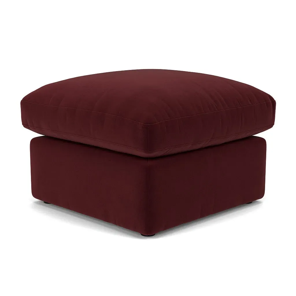 Clarke Foot Stool - Dark Rosehip, Matt Velvet