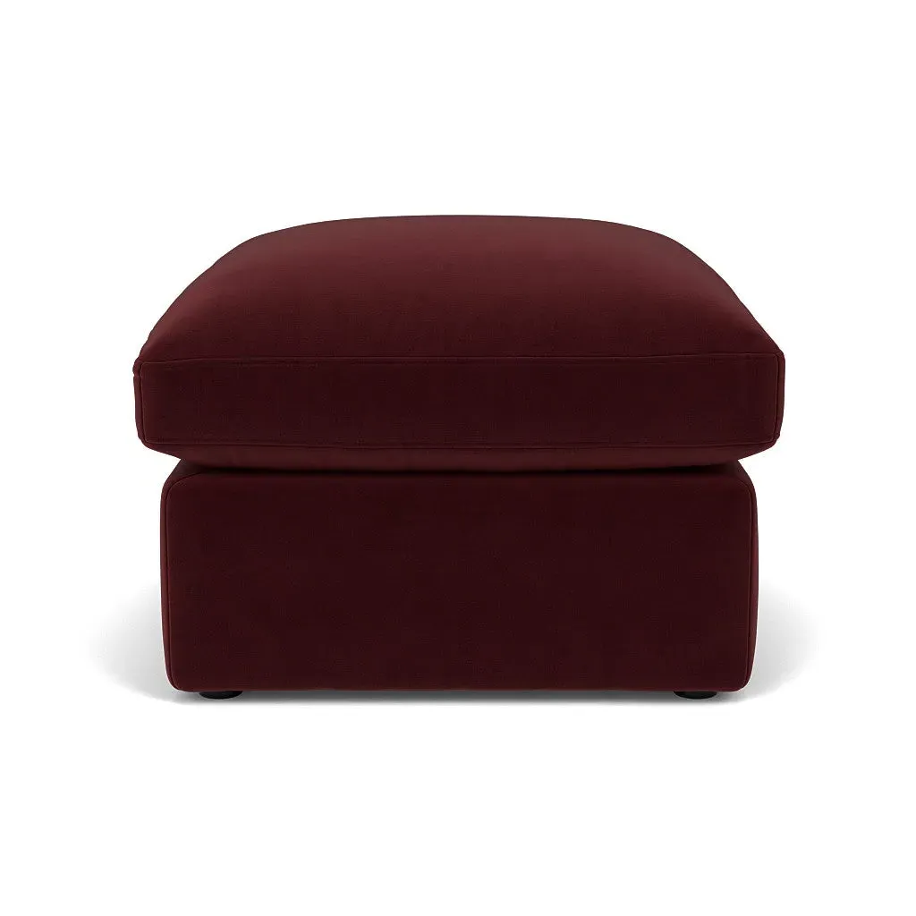 Clarke Foot Stool - Dark Rosehip, Matt Velvet